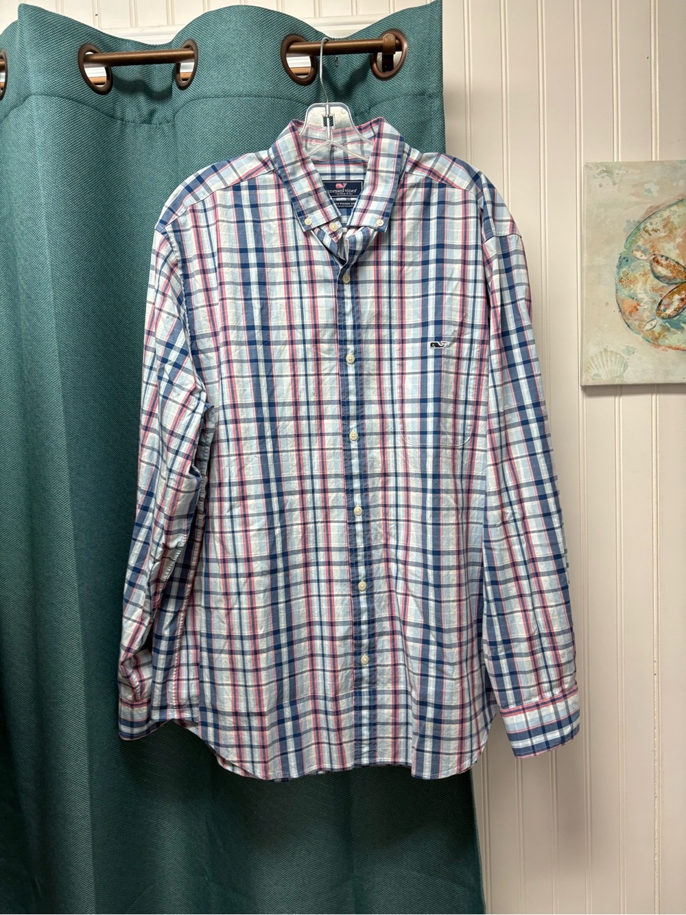 Vineyard Vines Classic Plaid Button-Down Shirt - Blue & Red Size XL